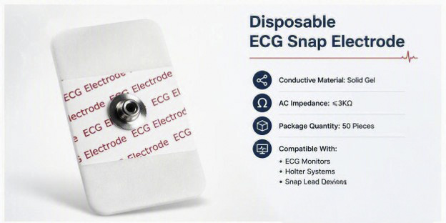 Electrodos snap rectangulares